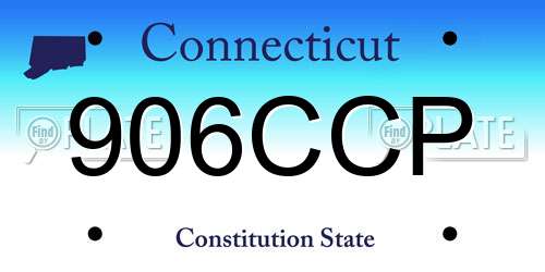906CCP Connecticut License Plate
