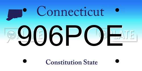 906POE Connecticut License Plate