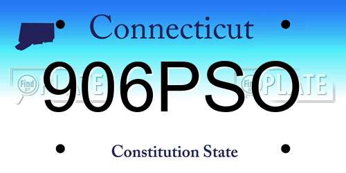 906PSO Connecticut License Plate