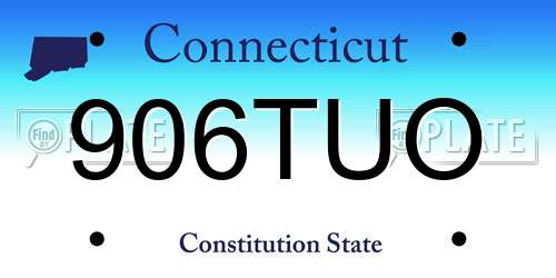 906TUO Connecticut License Plate