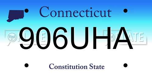 906UHA Connecticut License Plate