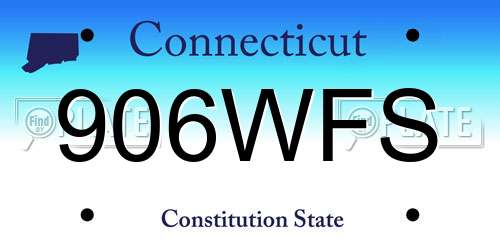 906WFS Connecticut License Plate