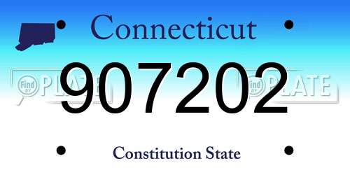 907202 Connecticut License Plate