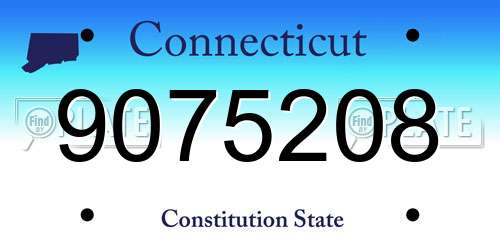 9075208 Connecticut License Plate