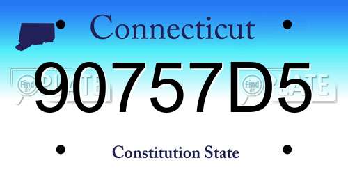 90757D5 Connecticut License Plate