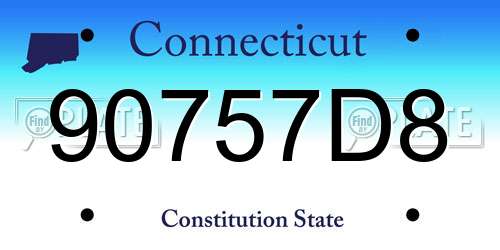 90757D8 Connecticut License Plate