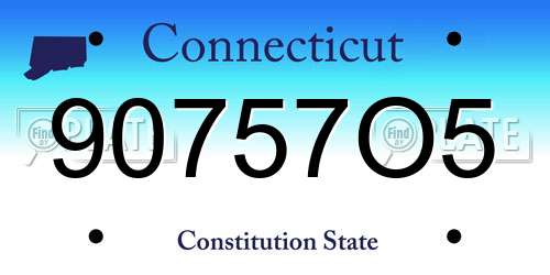 90757O5 Connecticut License Plate