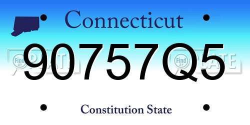 90757Q5 Connecticut License Plate