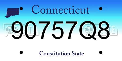 90757Q8 Connecticut License Plate