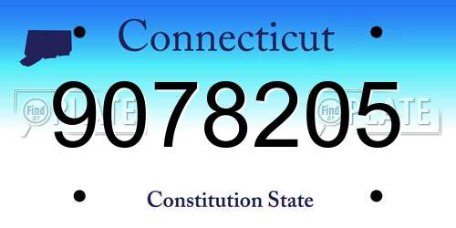 9078205 Connecticut License Plate