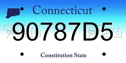 90787D5 Connecticut License Plate