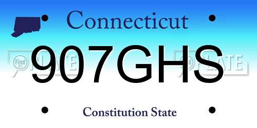 907GHS Connecticut License Plate