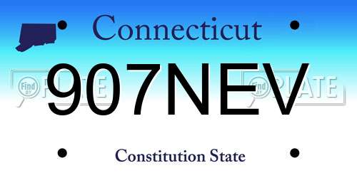 907NEV Connecticut License Plate