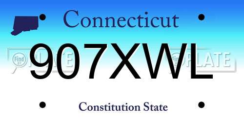 907XWL Connecticut License Plate