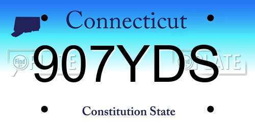 907YDS Connecticut License Plate