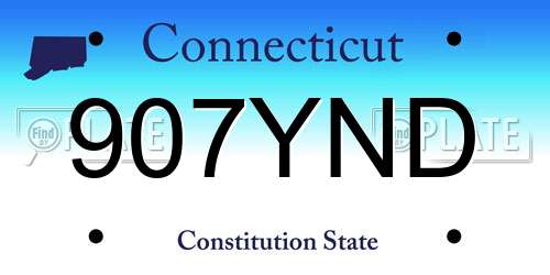 907YND Connecticut License Plate