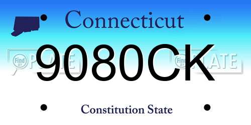 9080CK Connecticut License Plate