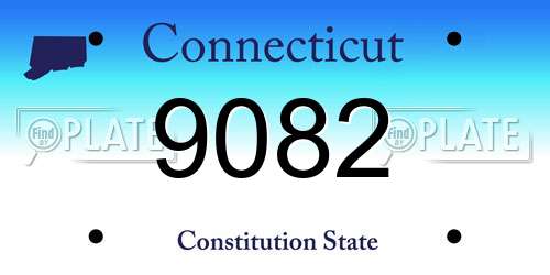 9082 Connecticut License Plate