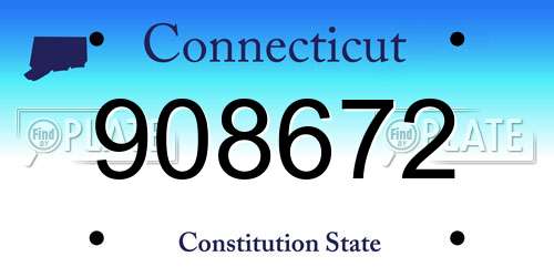 908672 Connecticut License Plate