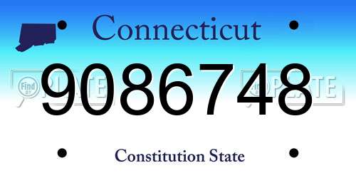 9086748 Connecticut License Plate