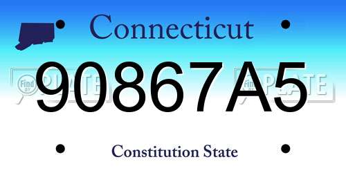 90867A5 Connecticut License Plate