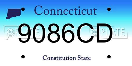 9086CD Connecticut License Plate