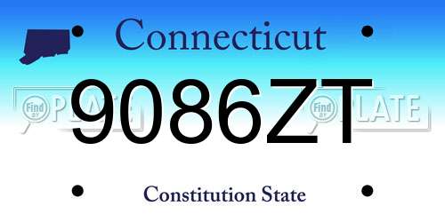 9086ZT Connecticut License Plate
