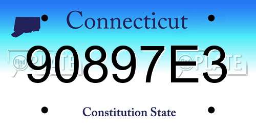 90897E3 Connecticut License Plate