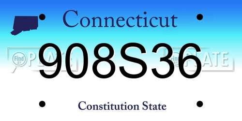 908S36 Connecticut License Plate