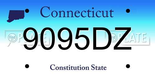 9095DZ Connecticut License Plate