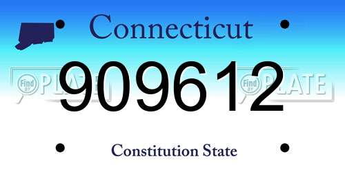 909612 Connecticut License Plate
