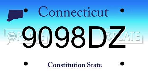 9098DZ Connecticut License Plate