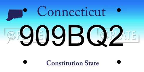 909BQ2 Connecticut License Plate