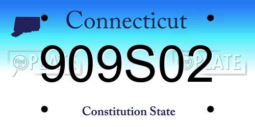 909S02 Connecticut License Plate