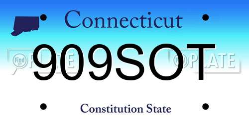 909SOT Connecticut License Plate