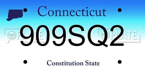 909SQ2 Connecticut License Plate