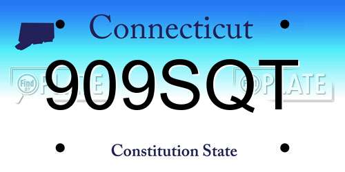 909SQT Connecticut License Plate