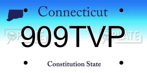 909TVP Connecticut License Plate