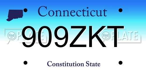 909ZKT Connecticut License Plate