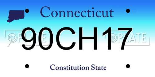 90CH17 Connecticut License Plate
