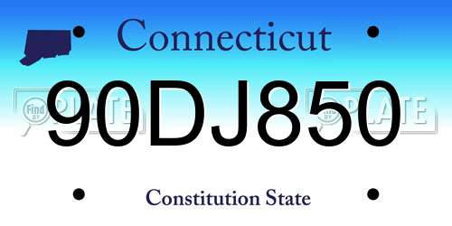 90DJ850 Connecticut License Plate