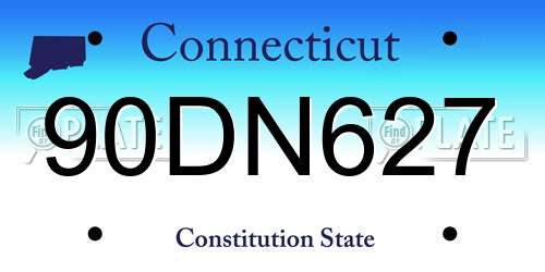 90DN627 Connecticut License Plate