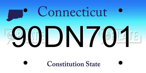 90DN701 Connecticut License Plate
