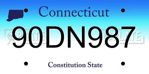 90DN987 Connecticut License Plate