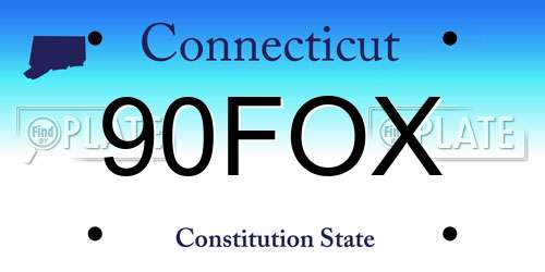 90FOX Connecticut License Plate