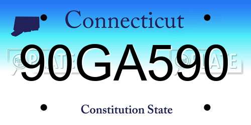 90GA590 Connecticut License Plate