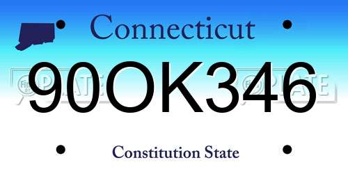 90OK346 Connecticut License Plate