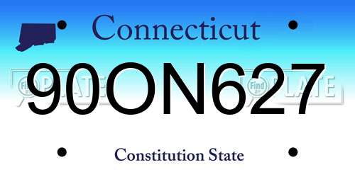 90ON627 Connecticut License Plate