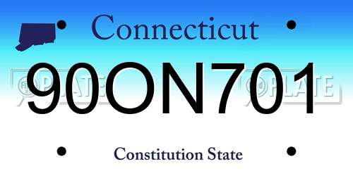 90ON701 Connecticut License Plate