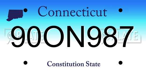 90ON987 Connecticut License Plate